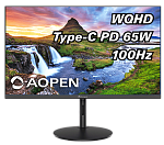 UM.HS2EE.E14 27'' AOPEN 27SH2UEbmiiphx IPS, 2560x1440, 1 / 4ms, 250cd, 100Hz, 2xHDMI(2.0) + 1xDP(1.2) + Audio out+ SPK, Speakers 1Wx2, FreeSync, HDR 10, H.Adj. 80