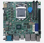 Промышленная плата NEX-614B, форм-фактор Mini-ITX, процессор Intel Celeron/Core i3, 2x SO-DIMM 288 pin DDR4, 2x HDMI, 4x USB 3.0, 3x USB 2.0, GbE, SAT