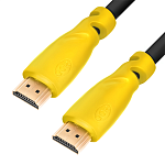 GCR-HM340-1.5m Кабель Greenconnect GCR HDMI 1.4, 1.5m, желтые коннекторы, 30/30 AWG, позол контакты, FullHD, Ethernet 10.2 Гбит/с, 3D, 4K, экран (HM300)