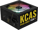 1440795 Блок питания Aerocool ATX 750W KCAS PLUS GOLD 750W RGB 80+ gold (20+4pin) APFC 120mm fan color LED 8xSATA RTL
