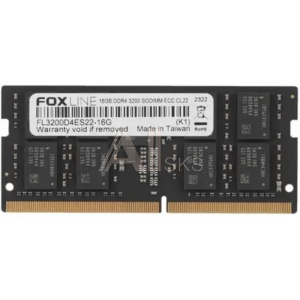 11022436 Оперативная память Foxline Память оперативная/ SODIMM 16GB 3200 DDR4 ECC CL22 (1Gb*8)