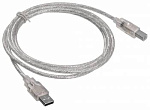 817263 Кабель Buro USB A(m) USB B(m) 1.8м (USB2.0-AM/BM-Trans) прозрачный
