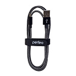1662993 PERFEO Кабель USB2.0 A вилка - Micro USB вилка, черно-белый, длина 3 м. (U4802)