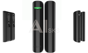 9996.21.BL1 AJAX DoorProtect Plus Black (Магнитный датчик открытия с сенсором удара и наклона, чёрный)