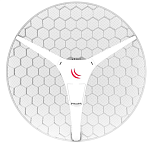 Точка доступа MikroTik LHG XL HP5 with 27dBi 5GHz antenna, Dual Chain High Power 802.11an wireless, 600MHz CPU, 64MB RAM, 1x LAN, POE, PSU, RouterOS L