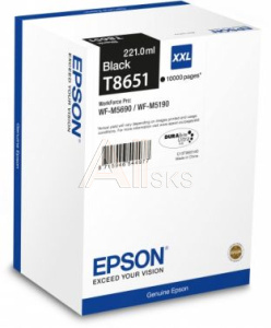 1009086 Картридж струйный Epson T8651 C13T865140 черный (10000стр.) (221мл) для Epson WF5190/5690