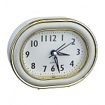 1863868 Perfeo Quartz часы-будильник "PF-TC-017", овальные 10,5*12,5 см, подсветка, хаки