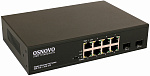 Коммутатор Osnovo SW-80802(150W) 7x1Гбит/с 2x10Гбит/с 8PoE 150W неуправляемый