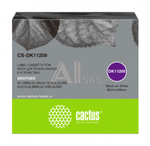 1449620 Картридж ленточный Cactus CS-DK11209 DK-11209 черный для Brother P-touch QL-500, QL-550, QL-700, QL-800