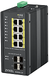 1000444581 Коммутатор ZYXEL Коммутатор/ RGS200-12P, 12 Port managed PoE Switch, 240 Watt PoE, DIN Rail, IP30, 12-58V DC