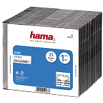1170529 HAMA Коробка для 1 CD slim, прозрачный/черный, 25 шт. [H-51167]