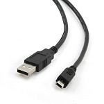 1874985 Bion Кабель интерфейсный USB 2.0 AM/miniBM, позолоченные контакты, ферритовые кольца, 1.8м, черный [BXP-CCP-USB2-AM5P-018]