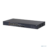 DAHUA DH-CS4218-16ET-240 16-портовый PoE коммутатор L2 с функцией облачного управления, 16xRJ45 100Mb PoE, 2хКомбо SFP/RJ45 1Gb uplink, суммарно 240Вт