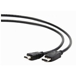 1500981 Cablexpert Кабель DisplayPort->HDMI, 10м, 20M/19M, черный, экран, пакет (CC-DP-HDMI-10M)