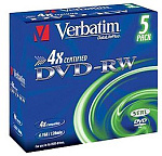 43529 Диск DVD-RW Verbatim 4.7Gb 4x Jewel case (5шт) (43285)