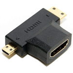 1398171 5bites HH1805FM-T Переходник HDMI F / mini + micro HDMI M
