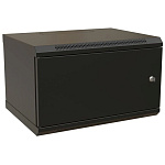 Шкаф Hyperline WRline WR-TW-0666-SR-RAL9004 настенный 19-дюймовый (19"), 6U, 367x600х600мм, цельнометаллическая дверь с замком, цвет черный (RAL9004)
