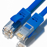 1000507529 Greenconnect Патч-корд прямой 0.5m, UTP кат.5e, синий, позолоченные контакты, 24 AWG, литой, GCR-LNC01-0.5m, ethernet high speed 1 Гбит/с, RJ45, T568B