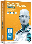 NOD32-ESM-NS(BOX)-1-5 ПО Eset NOD32 Smart Security Family 5 ПК 1 год Box