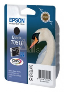 549491 Картридж струйный Epson T0811 C13T11114A10 черный (480стр.) (11.1мл) для Epson R270/290/RX590