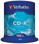 33041 Диск CD-R Verbatim 700Mb 52x Cake Box (100шт) (43411)