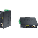 1000584478 индустриальный медиа конвертер/ PLANET IP30 Industrial 10/100/1000BASE-T to 100/1000BASE-SX Converter with 802.3at PoE+ (Multi-mode, 220m/550m, -40