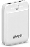 1166103 Мобильный аккумулятор Hiper SL10000 Li-Ion 10000mAh 2.1A+2.1A белый 2xUSB
