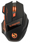 1422408 Мышь SunWind SW-M715GW черный/оранжевый оптическая (1600dpi) беспроводная USB для ноутбука (7but)