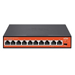 WI-PS210, Коммутатор неуправляемый PoE 120Вт, порты 8 PoE FE, 2FE, режим 250м и VLAN, Watchdog, v4