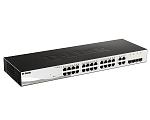 DGS-1210-28/FL1A Коммутатор D-LINK Управляемый L2 , 24x1000Base-T, 4xCombo 1000Base-T/SFP, защита от статического электричества до 6 кВ, CLI