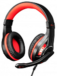 Наушники с микрофоном Оклик HS-L610G SAMURAI черный/красный 2.2м мониторные USB оголовье (1460161)