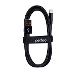 1663026 PERFEO Кабель для iPhone, USB - 8 PIN (Lightning), черный, длина 1 м. (I4303)