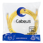 11051966 Cabeus PC-UTP-RJ45-Cat.5e-5m-YL Патч-корд U/UTP, категория 5е, 2xRJ45/8p8c, неэкранированный, желтый, PVC, 5м