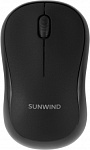 1611650 Мышь SunWind SW-M200 черный оптическая (1600dpi) беспроводная USB для ноутбука (3but)
