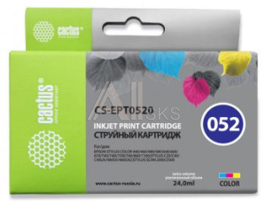 690112 Картридж струйный Cactus CS-EPT0520 многоцветный (24мл) для Epson Stylus Color 400/440/460/600/640/660/670/700/740/760/800