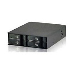 1434427 Procase G2-104-SAS12-BK {Hot-swap корзина 4 SATA3/SAS 12G,черный,с замком,hotswap mobie rack 2,5" HDD(1x5,25),1*miniSAS HD(SFF-8643),2xFAN 40x15mm}