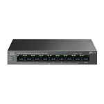 Коммутатор TP-Link LS109P, Настольный с 9 портами 10/100 Мбит/с (8 портов PoE+), 802.3af/at, бюджет PoE — 63 Вт, до 250 метров