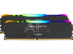 1289773 Модуль памяти CRUCIAL Ballistix RGB Gaming DDR4 Общий объём памяти 16Гб Module capacity 8Гб Количество 2 3600 МГц Множитель частоты шины 16 1.35 В RGB