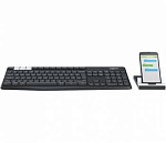 471058 Клавиатура Logitech Multi-Device Stand Combo K375s темно-серый беспроводная BT slim Multimedia для ноутбука