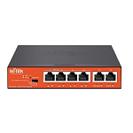 WI-PS205, Коммутатор неуправляемый PoE 65Вт, порты 4PoE FE + 2FE, режим 250м и VLAN, Watchdog, v4