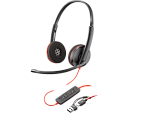 7000014000 Гарнитура проводная/ Poly Blackwire 3220 Stereo USB-C Headset +USB-C/A Adapter (Bulk)