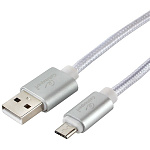1705338 Cablexpert Кабель USB 2.0 CC-U-mUSB02S-1.8M	 AM/microB, серия Ultra, длина 1.8м, серебристый, блистер