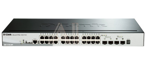 D-Link DGS-1510-28P/A1A, PROJ L2+ Smart Switch with 24 10/100/1000Base-T ports and 2 1000Base-X SFP ports and 2 10GBase-X SFP+ ports (24 PoE ports 802