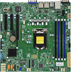 1000516018 Системная плата MB Supermicro X11SCL-F-O, 1xLGA 1151, E-2100/2200, Core i3, Pentium, Celeron, C242, 4xDDR4 Up to 128GB Unbuffered ECC/non-ECC UDIMM,