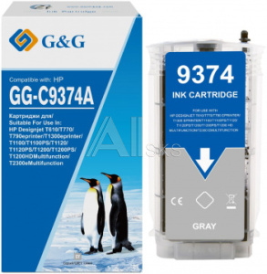 1861506 Картридж струйный G&G GG-C9374A серый (130мл) для HP HP Designjet T610, T770, T790eprinter, T1300eprinter, T1100, T1100PS, T1120, T1120PS, T1200, T120