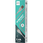 11024496 PERFEO Кабель USB A вилка - Lightning вилка, 2.4A, серый, силикон, длина 1 м., ULTRA SOFT (I4332)