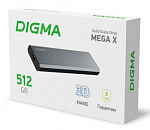 1885790 Накопитель SSD Digma USB 3.2 512Gb DGSM8512G1MGG MEGA X 1.8" темно-серый
