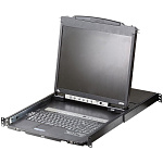 1000235625 16-портовый KVMP-переключатель с ЖК-дисплеем Slideaway/ SINGLE RAIL 16P PS/2-USB LCDKVMP 19INCH
