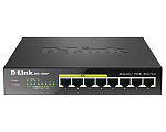 D-Link DGS-1008P/D1A, L2 Unmanaged Switch with 8 10/100/1000Base-T ports (4 PoE ports 802.3af/802.3at (30 W), PoE Budget 68). 8K Mac address, Auto-sen