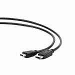 1287524 Кабель DisplayPort-HDMI Gembird/Cablexpert 1м, 20M/19M, черный, экран, пакет(CC-DP-HDMI-1M)